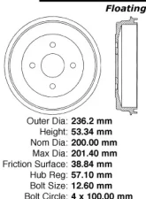 Centric C-Tek Standard Brake Drum 123.43004                                     - 123.43004 - Image 5