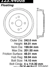 Centric C-Tek Standard Brake Drum 123.44008                                     - 123.44008 - Image 5