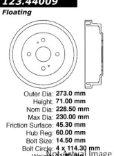 Centric C-Tek Standard Brake Drum 123.44009                                     - 123.44009 - Image 5