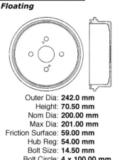 Centric C-Tek Standard Brake Drum 123.44015                                     - 123.44015 - Image 5