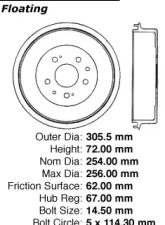 Centric C-Tek Standard Brake Drum 123.44017                                     - 123.44017 - Image 5