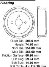 Centric C-Tek Standard Brake Drum 123.44018                                     - 123.44018 - Image 5