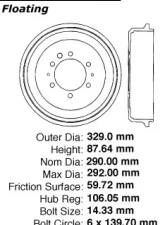 Centric C-Tek Standard Brake Drum 123.44019                                     - 123.44019 - Image 5
