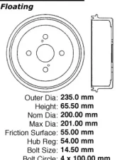 Centric C-Tek Standard Brake Drum 123.44021                                     - 123.44021 - Image 5