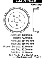 Centric C-Tek Standard Brake Drum 123.44026                                     - 123.44026 - Image 5