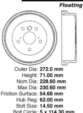 Centric C-Tek Standard Brake Drum 123.44030                                     - 123.44030 - Image 5