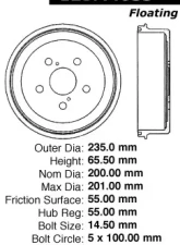 Centric C-Tek Standard Brake Drum 123.44035                                     - 123.44035 - Image 8