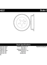 Centric C-Tek Standard Brake Drum 123.44037                                     - 123.44037 - Image 2