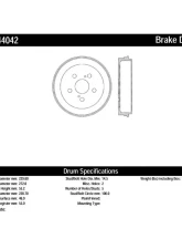 Centric C-Tek Standard Brake Drum 123.44042                                     - 123.44042 - Image 2