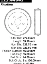Centric C-Tek Standard Brake Drum 123.44042                                     - 123.44042 - Image 5