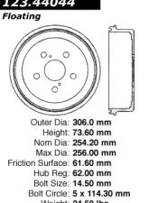 Centric C-Tek Standard Brake Drum 123.44044                                     - 123.44044 - Image 5