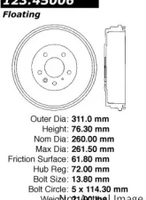 Centric C-Tek Standard Brake Drum 123.45006                                     - 123.45006 - Image 5