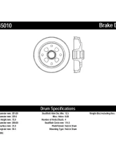 Centric C-Tek Standard Brake Drum 123.45010                                     - 123.45010 - Image 2