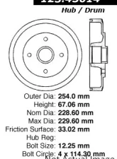 Centric C-Tek Standard Brake Drum 123.45014                                     - 123.45014 - Image 5