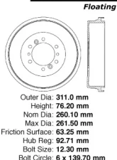 Centric C-Tek Standard Brake Drum 123.45015                                     - 123.45015 - Image 5