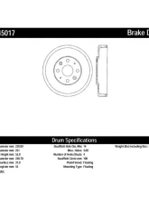 Centric C-Tek Standard Brake Drum 123.45017                                     - 123.45017 - Image 2