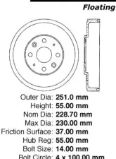 Centric C-Tek Standard Brake Drum 123.45017                                     - 123.45017 - Image 5