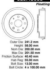 Centric C-Tek Standard Brake Drum 123.45018                                     - 123.45018 - Image 5