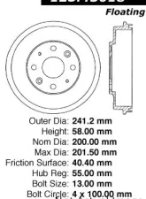 Centric C-Tek Standard Brake Drum 123.45018                                     - 123.45018 - Image 5