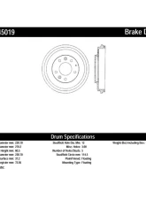 Centric C-Tek Standard Brake Drum 123.45019                                     - 123.45019 - Image 2
