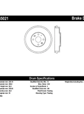 Centric C-Tek Standard Brake Drum 123.45021                                     - 123.45021 - Image 2