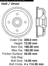 Centric C-Tek Standard Brake Drum 123.46002                                     - 123.46002 - Image 5