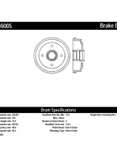 Centric C-Tek Standard Brake Drum 123.46005                                     - 123.46005 - Image 2