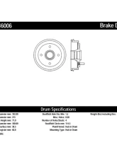 Centric C-Tek Standard Brake Drum 123.46006                                     - 123.46006 - Image 2