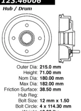 Centric C-Tek Standard Brake Drum 123.46006                                     - 123.46006 - Image 5