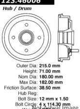 Centric C-Tek Standard Brake Drum 123.46006                                     - 123.46006 - Image 5