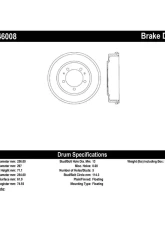 Centric C-Tek Standard Brake Drum 123.46008                                     - 123.46008 - Image 2