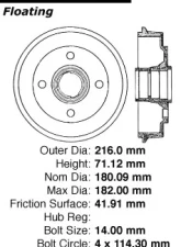 Centric C-Tek Standard Brake Drum 123.46010                                     - 123.46010 - Image 5