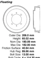 Centric C-Tek Standard Brake Drum 123.46012                                     - 123.46012 - Image 5