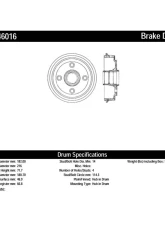 Centric C-Tek Standard Brake Drum 123.46016                                     - 123.46016 - Image 2