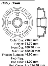 Centric C-Tek Standard Brake Drum 123.46016                                     - 123.46016 - Image 5
