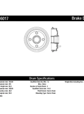 Centric C-Tek Standard Brake Drum 123.46017                                     - 123.46017 - Image 2