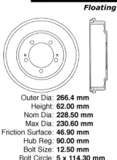 Centric C-Tek Standard Brake Drum 123.46018                                     - 123.46018 - Image 5