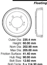 Centric C-Tek Standard Brake Drum 123.46019                                     - 123.46019 - Image 5