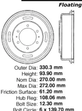 Centric C-Tek Standard Brake Drum 123.46020                                     - 123.46020 - Image 8