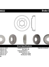 Centric C-Tek Standard Brake Drum 123.46022                                     - 123.46022 - Image 3