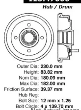 Centric C-Tek Standard Brake Drum 123.47006                                     - 123.47006 - Image 5