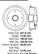 Centric C-Tek Standard Brake Drum 123.48002                                     - 123.48002 - Image 5