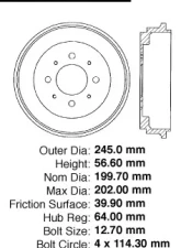 Centric C-Tek Standard Brake Drum 123.48006                                     - 123.48006 - Image 8