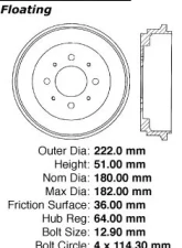 Centric C-Tek Standard Brake Drum 123.48008                                     - 123.48008 - Image 5