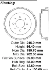 Centric C-Tek Standard Brake Drum 123.48010                                     - 123.48010 - Image 5
