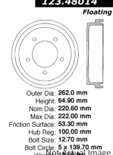 Centric C-Tek Standard Brake Drum 123.48014                                     - 123.48014 - Image 5
