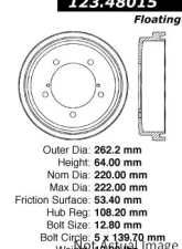 Centric C-Tek Standard Brake Drum 123.48015                                     - 123.48015 - Image 5
