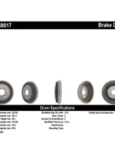 Centric C-Tek Standard Brake Drum 123.48017                                     - 123.48017 - Image 2