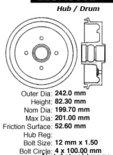 Centric C-Tek Standard Brake Drum 123.49002                                     - 123.49002 - Image 5