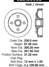 Centric C-Tek Standard Brake Drum 123.50003                                     - 123.50003 - Image 5